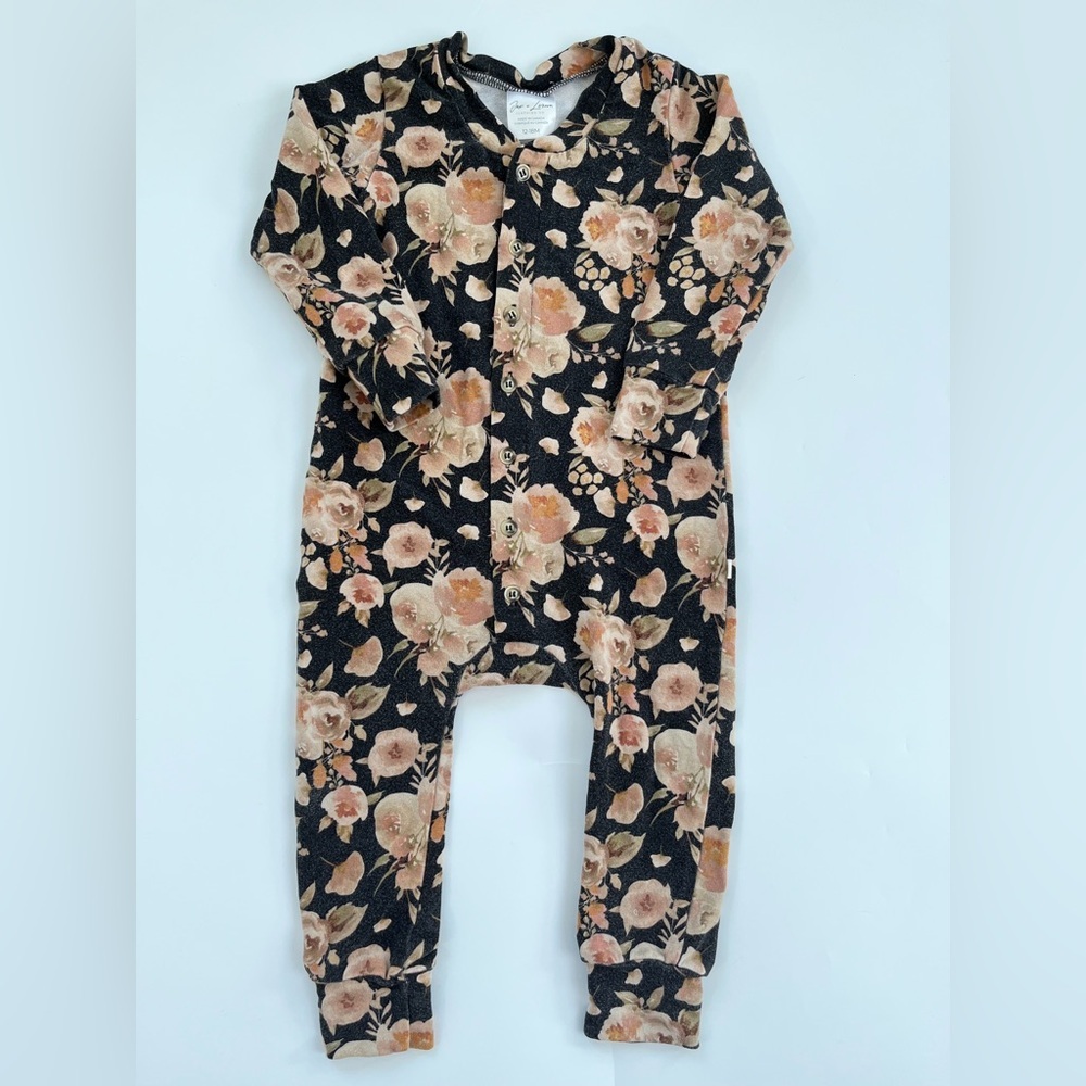 🇨🇦 Jax & Lennon Bamboo Charming Moody Floral Kids Romper